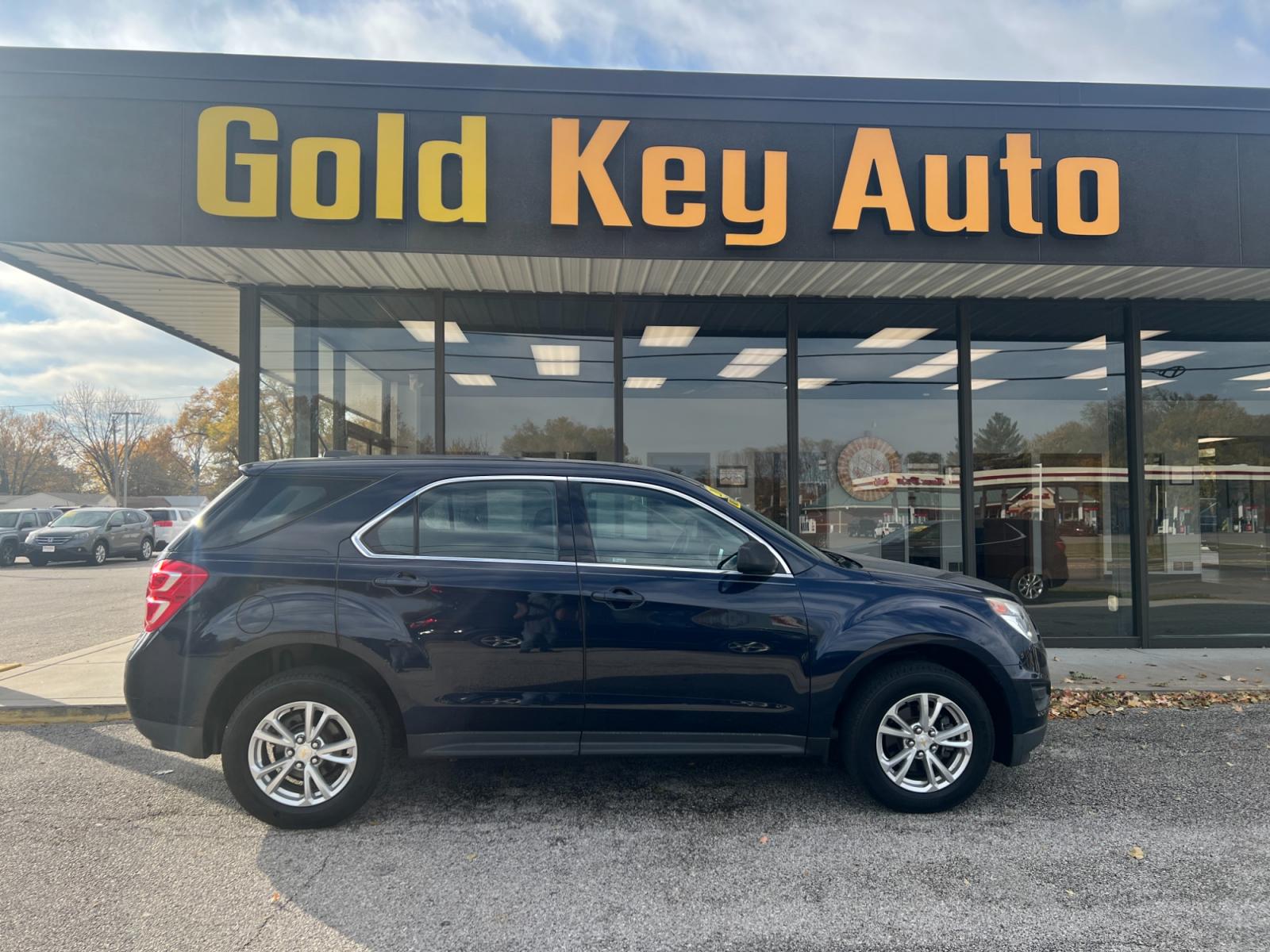 2017 Blue Chevrolet Equinox LS AWD (2GNFLEEK0H6) with an 2.4L L4 DOHC 16V FFV engine, 6A transmission, located at 1633 W Kimberly, Davenport, 52806, (563) 323-5341, 41.559456, -90.598732 - Photo #0
