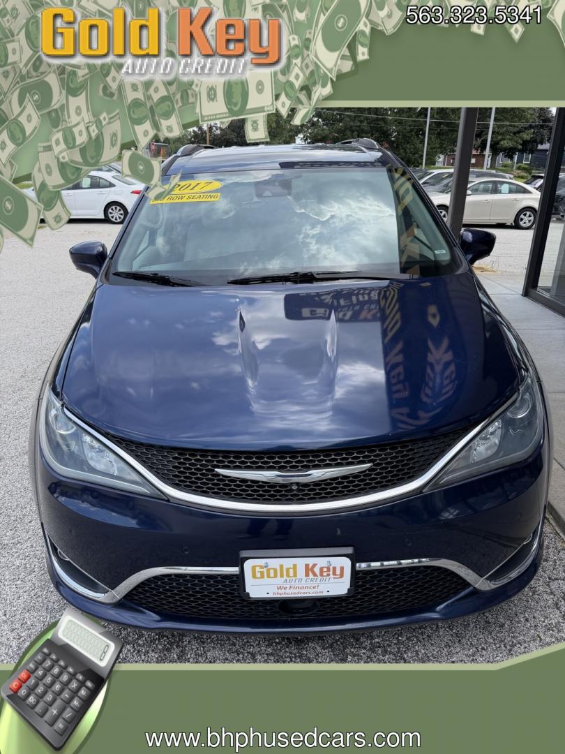 2017 Jazz Blue Pearl Coat Chrysler Pacifica Touring-L Plus (2C4RC1EG4HR) with an 3.6L V6 DOHC 24V engine, 9-Speed Automatic transmission, located at 1633 W Kimberly, Davenport, IA, 52806, (563) 323-5341, 41.559456, -90.598732- Photo#0