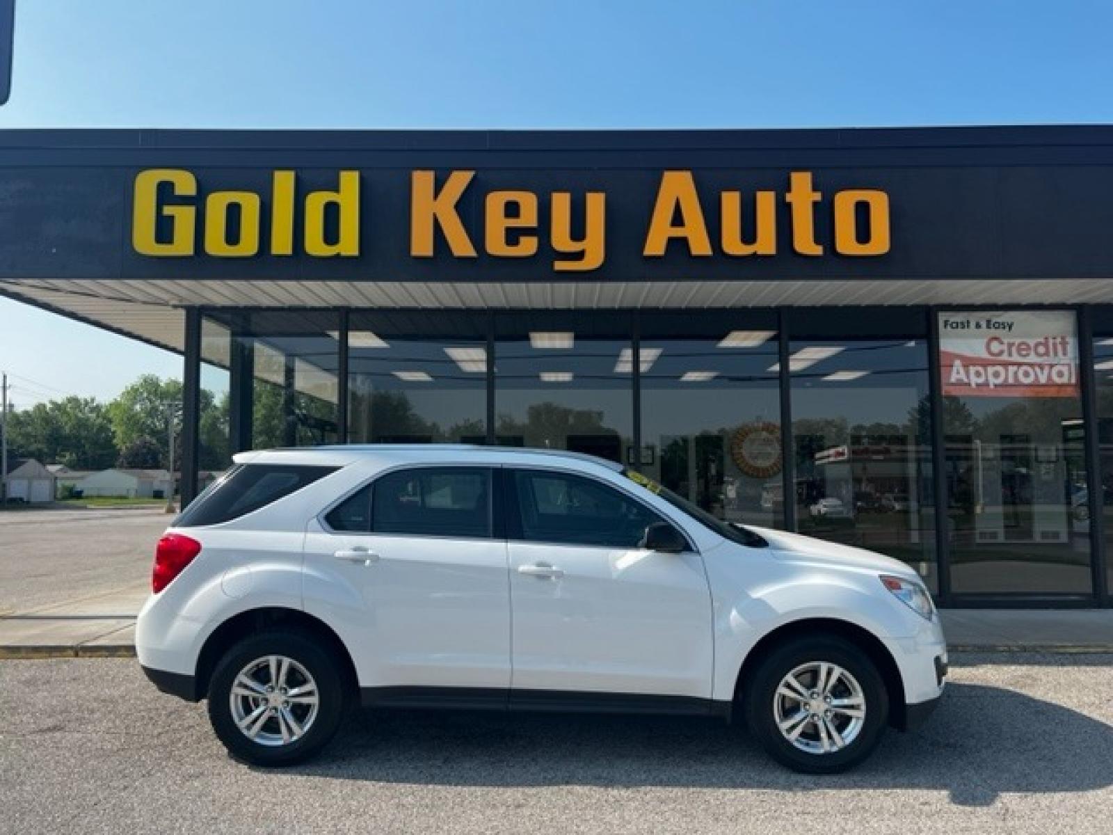 2014 Summit White Chevrolet Equinox LS AWD (2GNFLEEK2E6) with an 2.4L L4 DOHC 16V FFV engine, 6-Speed Automatic transmission, located at 1633 W Kimberly, Davenport, 52806, (563) 323-5341, 41.559456, -90.598732 - Photo #0