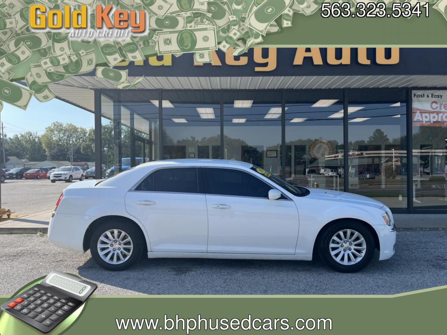2013 Bright White Chrysler 300 RWD (2C3CCAAG2DH) with an 3.6L V6 SOHC 24V engine, 8-Speed Automatic transmission, located at 1633 W Kimberly, Davenport, IA, 52806, (563) 323-5341, 41.559456, -90.598732- Photo#0