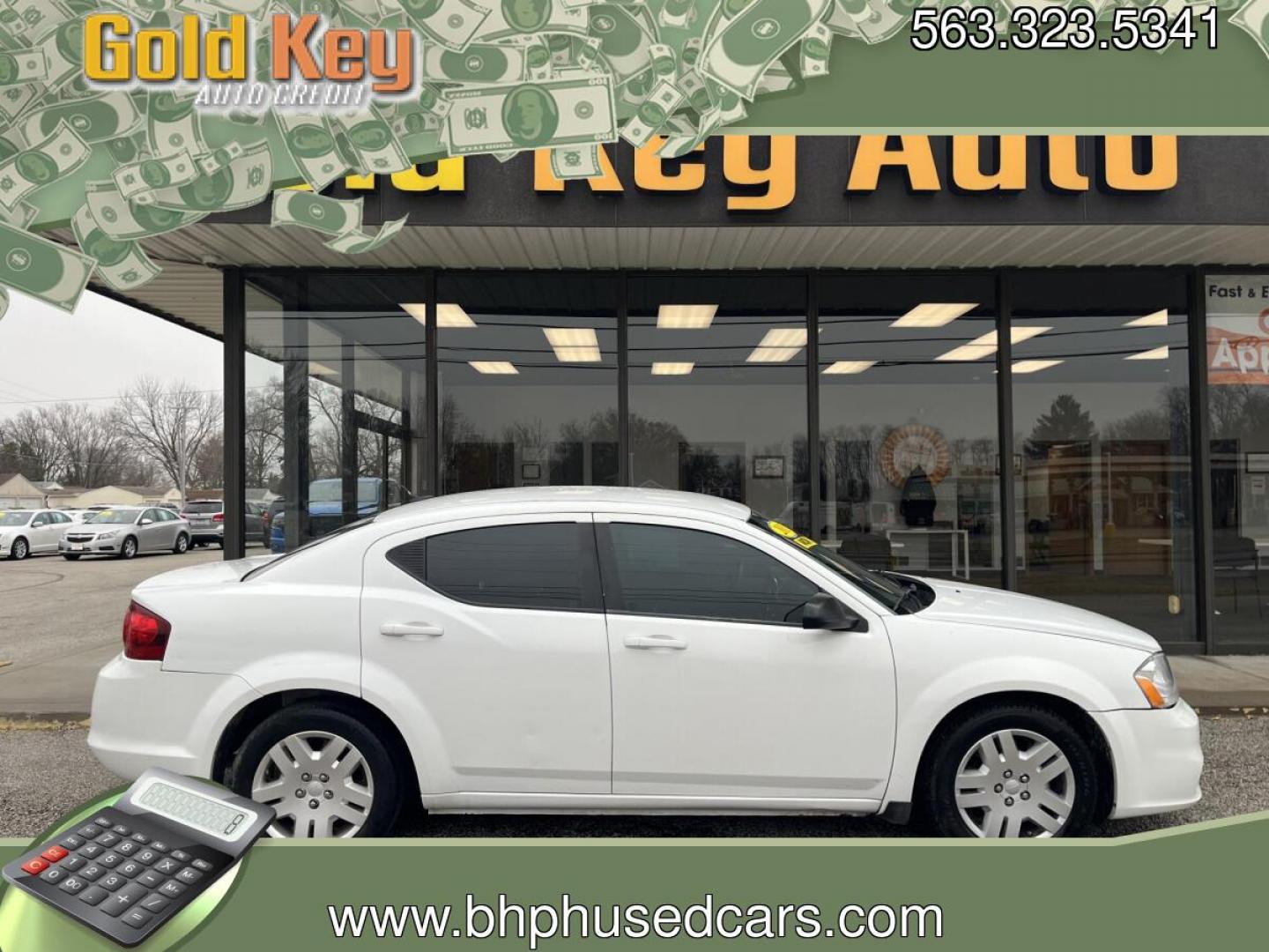 2014 Bright White Clearco Dodge Avenger SE (1C3CDZAB6EN) with an 2.4L L4 DOHC 16V engine, 4-Speed Automatic transmission, located at 1633 W Kimberly, Davenport, IA, 52806, (563) 323-5341, 41.559456, -90.598732- Photo#0
