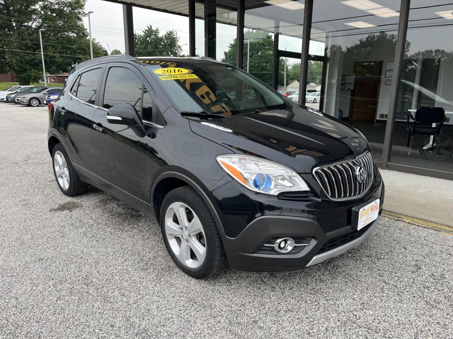 2016 Carbon Black Metalli Buick Encore Leather AWD (KL4CJGSB1GB) with an 1.4L L4 DOHC 16V TUR engine, 6-Speed Automatic transmission, located at 1633 W Kimberly, Davenport, IA, 52806, (563) 323-5341, 41.559456, -90.598732 - Photo#2