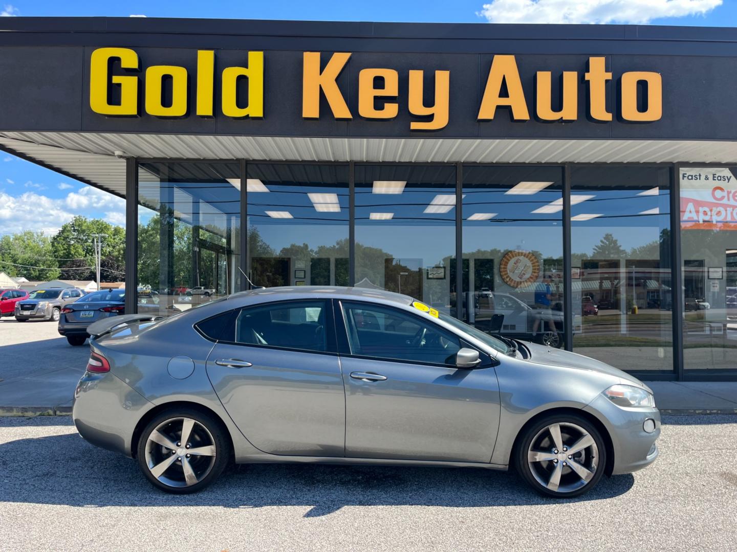 2013 Maximum Steel Metallic Dodge Dart Limited (1C3CDFCB7DD) with an 2.0L L4 DOHC 16V TURBO engine, located at 1633 W Kimberly, Davenport, IA, 52806, (563) 323-5341, 41.559456, -90.598732 - Photo#0