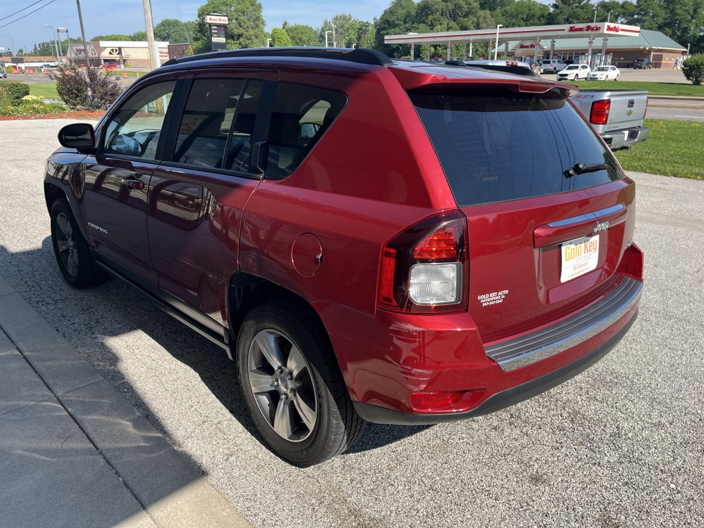 2016 Red Jeep Compass Latitude FWD (1C4NJCEA9GD) with an 2.0L L4 DOHC 16V engine, Continuously Variabl transmission, located at 1633 W Kimberly, Davenport, IA, 52806, (563) 323-5341, 41.559456, -90.598732- Photo#3