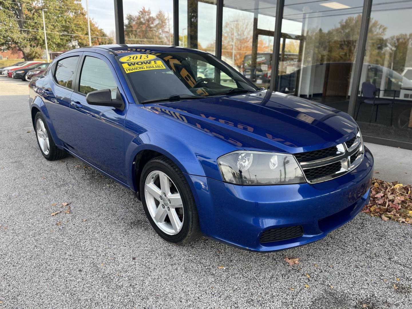 2013 Blue Dodge Avenger Base (1C3CDZAB6DN) with an 2.4L L4 DOHC 16V engine, 4-Speed Automatic transmission, located at 1633 W Kimberly, Davenport, IA, 52806, (563) 323-5341, 41.559456, -90.598732 - Photo#2