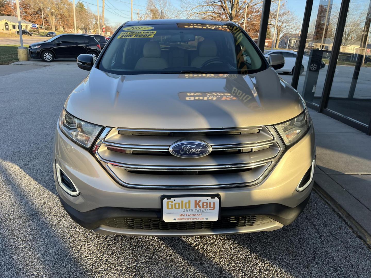 2017 White Gold Metallic Ford Edge SEL AWD (2FMPK4J93HB) with an 2.0L L4 DOHC 16V engine, 6-Speed Automatic transmission, located at 1633 W Kimberly, Davenport, IA, 52806, (563) 323-5341, 41.559456, -90.598732 - Photo#1