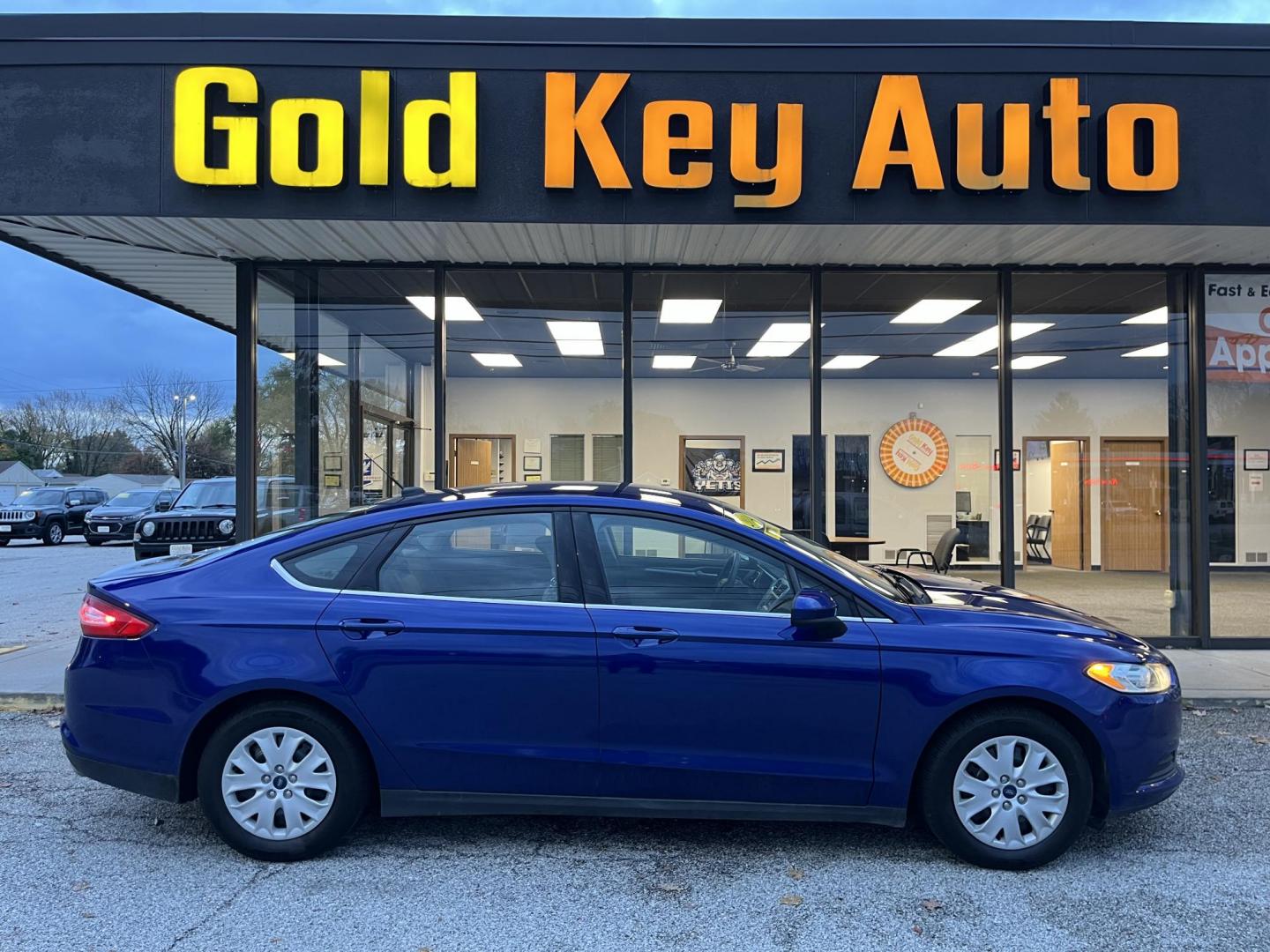 2014 Deep Impact Blue Ford Fusion S (1FA6P0G75E5) with an 2.5L L4 DOHC 16V engine, located at 1633 W Kimberly, Davenport, IA, 52806, (563) 323-5341, 41.559456, -90.598732 - Photo#0
