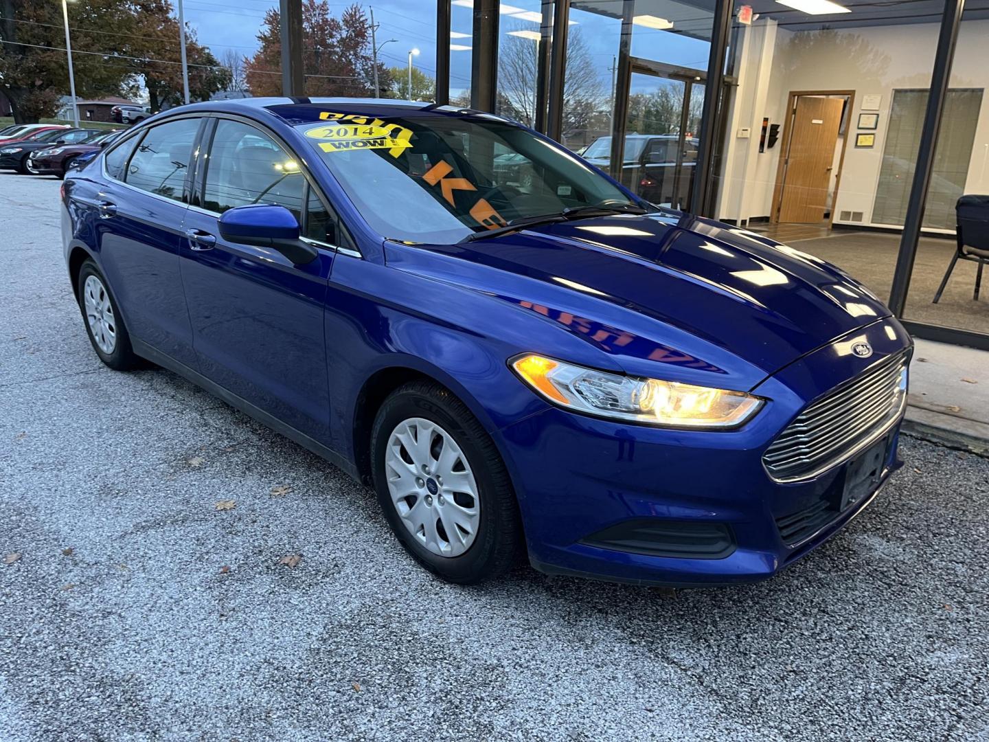 2014 Deep Impact Blue Ford Fusion S (1FA6P0G75E5) with an 2.5L L4 DOHC 16V engine, located at 1633 W Kimberly, Davenport, IA, 52806, (563) 323-5341, 41.559456, -90.598732 - Photo#2