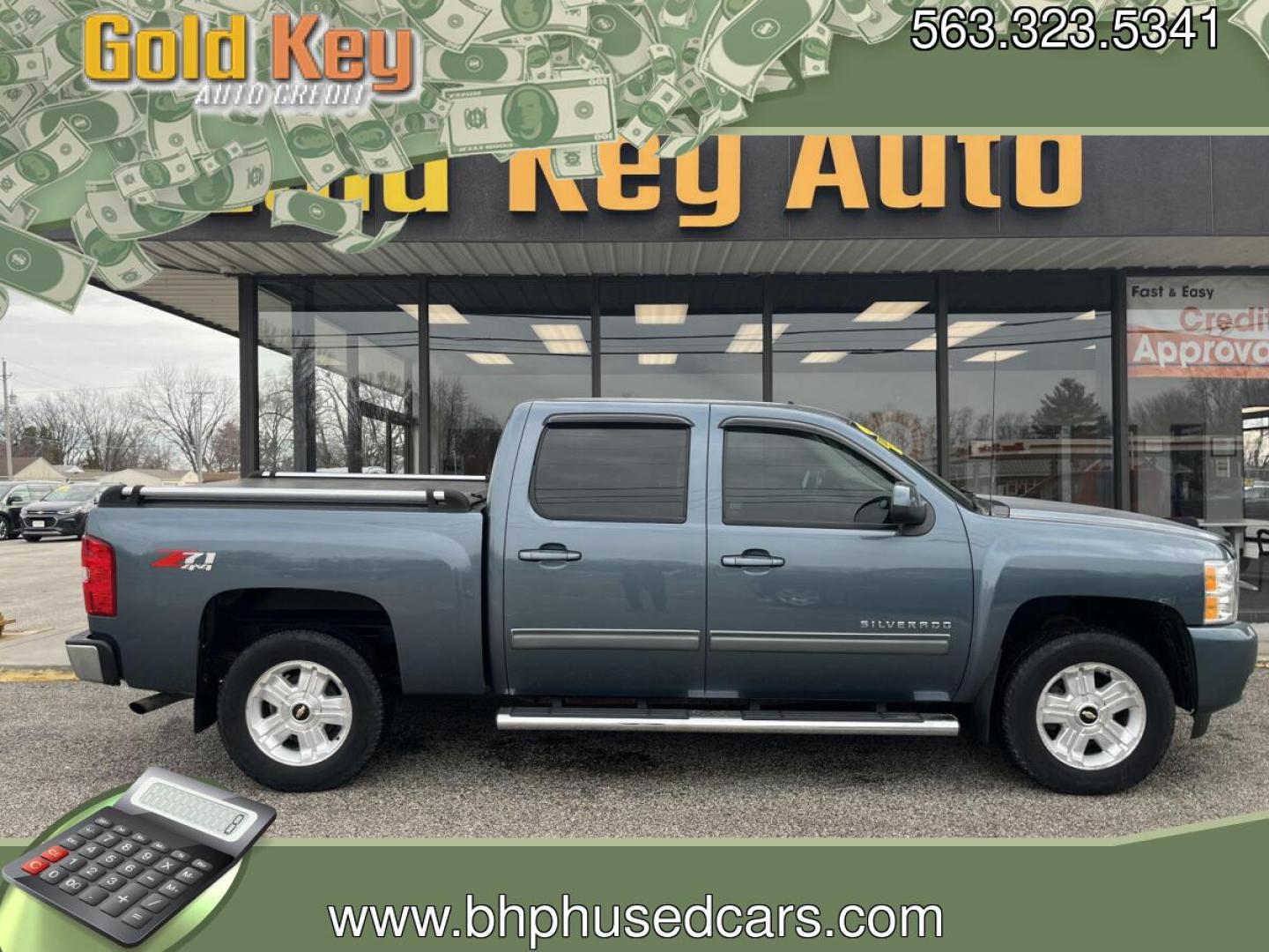 2013 Blue Granite Metallic Chevrolet Silverado 1500 LTZ (3GCPKTE77DG) with an Vortec 5.3L V-8 variable valve control engine, located at 1633 W Kimberly, Davenport, IA, 52806, (563) 323-5341, 41.559456, -90.598732- Photo#0