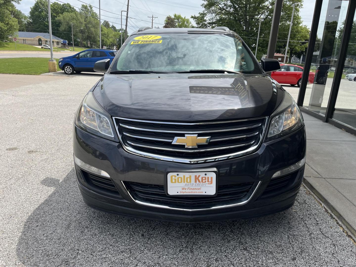 2017 Tungsten Metallic Chevrolet Traverse LS (1GNKRFEDXHJ) with an 3.6L V-6 gasoline direct injection engine, located at 1633 W Kimberly, Davenport, IA, 52806, (563) 323-5341, 41.559456, -90.598732 - Photo#1