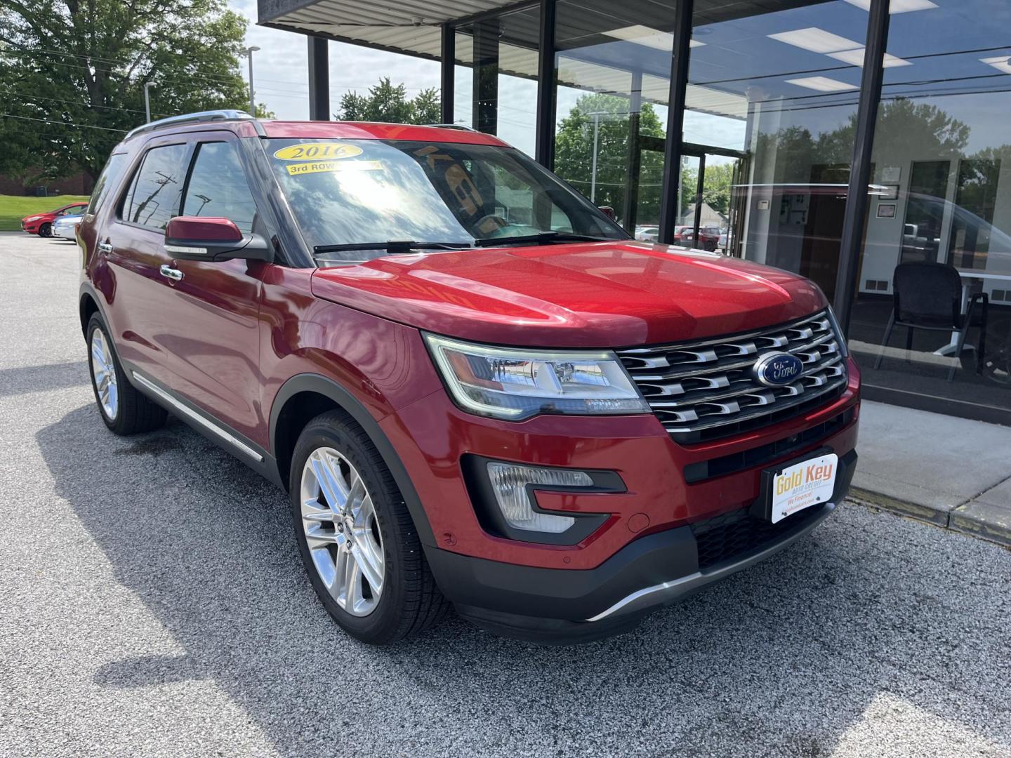2016 Ruby Red Metallic Tinted Clearcoat Ford Explorer Limited (1FM5K8F8XGG) with an EcoBoost 2.3L I-4 gasoline direct injection engine, located at 1633 W Kimberly, Davenport, IA, 52806, (563) 323-5341, 41.559456, -90.598732 - Photo#2