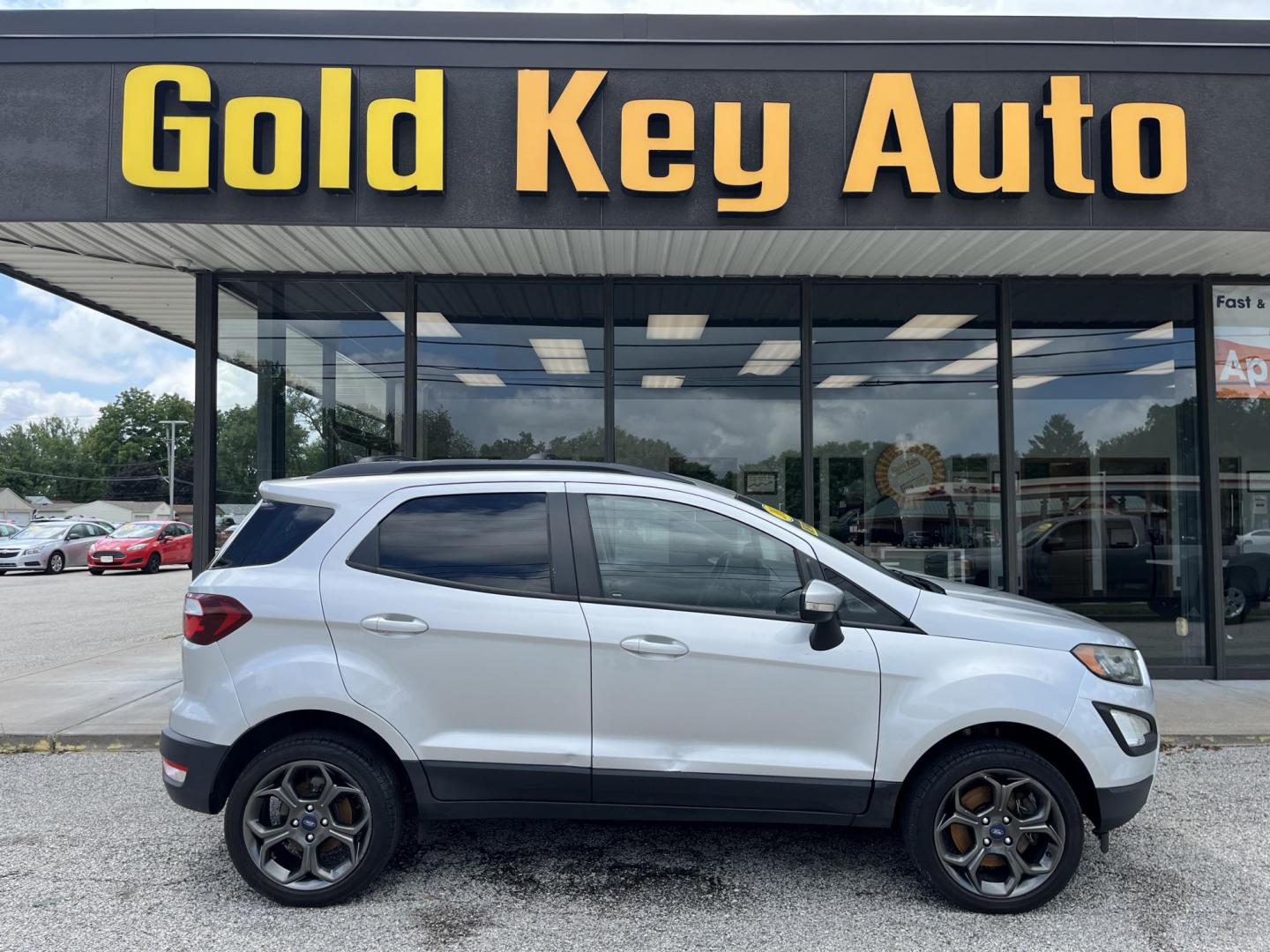 2018 Moondust Silver Metallic Ford EcoSport SES (MAJ6P1CL2JC) with an 2L I-4 gasoline direct injection engine, located at 1633 W Kimberly, Davenport, IA, 52806, (563) 323-5341, 41.559456, -90.598732 - Photo#0