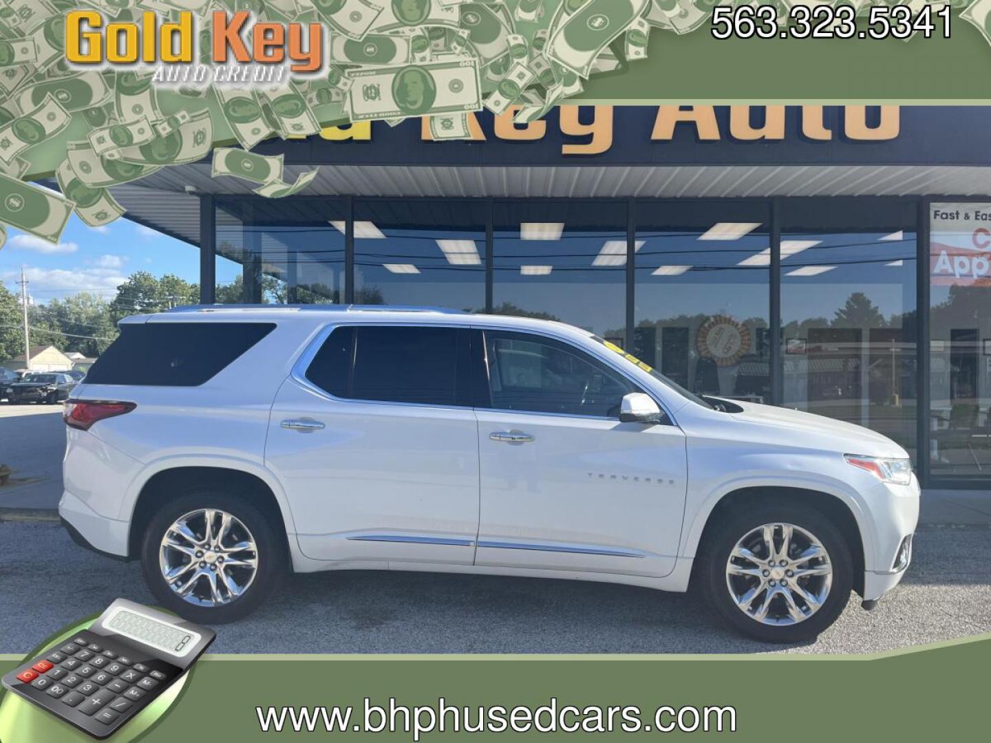 2018 Summit White Chevrolet Traverse High Country AWD (1GNEVKKW4JJ) with an 3.6L V6 DOHC 24V engine, 9A transmission, located at 1633 W Kimberly, Davenport, IA, 52806, (563) 323-5341, 41.559456, -90.598732- Photo#0