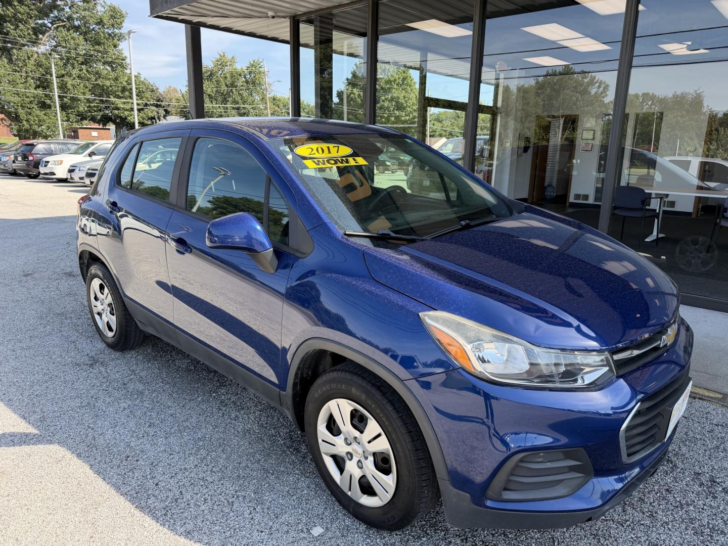 2017 Blue Chevrolet Trax LS (3GNCJKSB5HL) with an Ecotec 1.4L I-4 DOHC engine, located at 1633 W Kimberly, Davenport, IA, 52806, (563) 323-5341, 41.559456, -90.598732- Photo#1