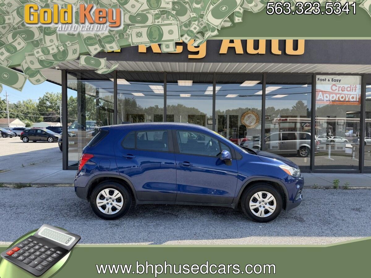 2017 Blue Chevrolet Trax LS (3GNCJKSB5HL) with an Ecotec 1.4L I-4 DOHC engine, located at 1633 W Kimberly, Davenport, IA, 52806, (563) 323-5341, 41.559456, -90.598732- Photo#0