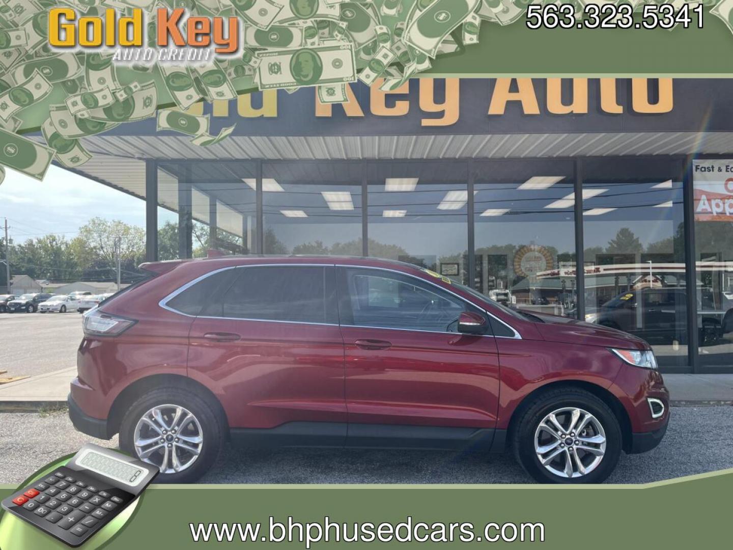 2016 Ruby Red Metallic Tinted Clearcoat Ford Edge SEL (2FMPK4J83GB) , located at 1633 W Kimberly, Davenport, IA, 52806, (563) 323-5341, 41.559456, -90.598732- Photo#0