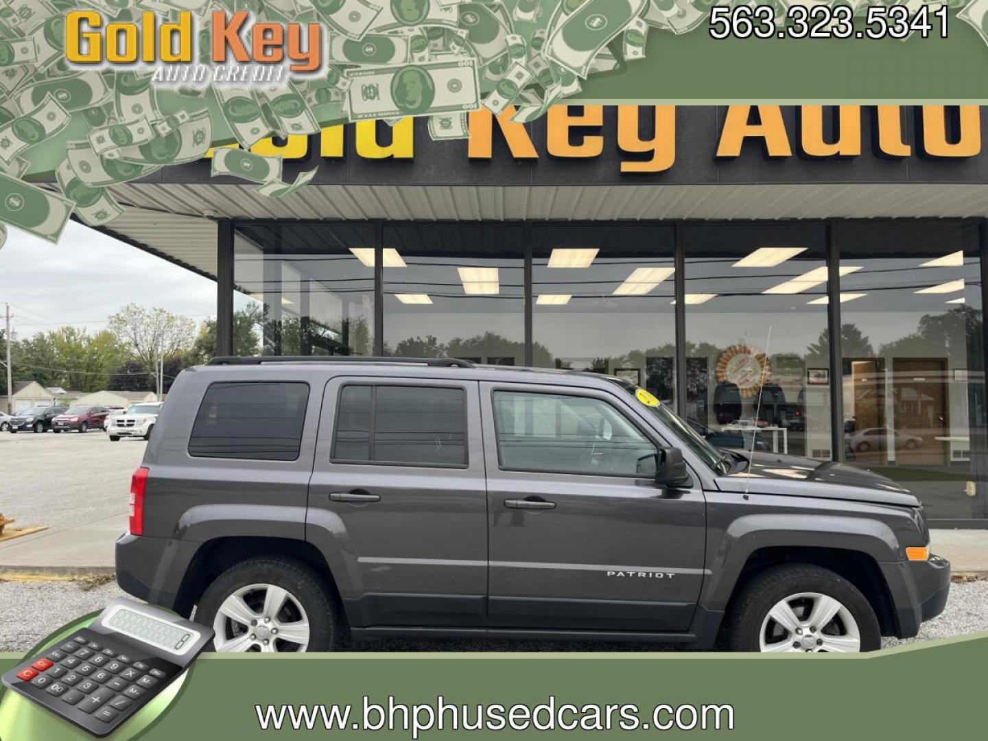 2016 Gun Metallic Jeep Patriot Latitude 4WD (1C4NJRFB8GD) with an 2.4L L4 DOHC 16V engine, located at 1633 W Kimberly, Davenport, IA, 52806, (563) 323-5341, 41.559456, -90.598732- Photo#0
