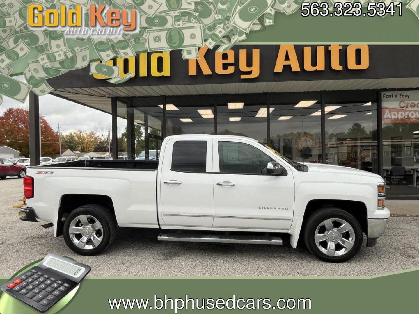 2014 Summit White Chevrolet Silverado 1500 2LZ (1GCVKSEC1EZ) , located at 1633 W Kimberly, Davenport, IA, 52806, (563) 323-5341, 41.559456, -90.598732- Photo#0