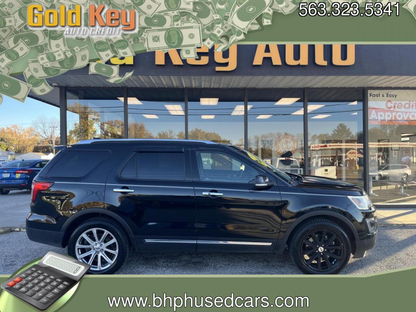 2016 Shadow Black Ford Explorer Limited (1FM5K8F86GG) with an EcoBoost 2.3L I-4 gasoline direct injection engine, located at 1633 W Kimberly, Davenport, IA, 52806, (563) 323-5341, 41.559456, -90.598732- Photo#0