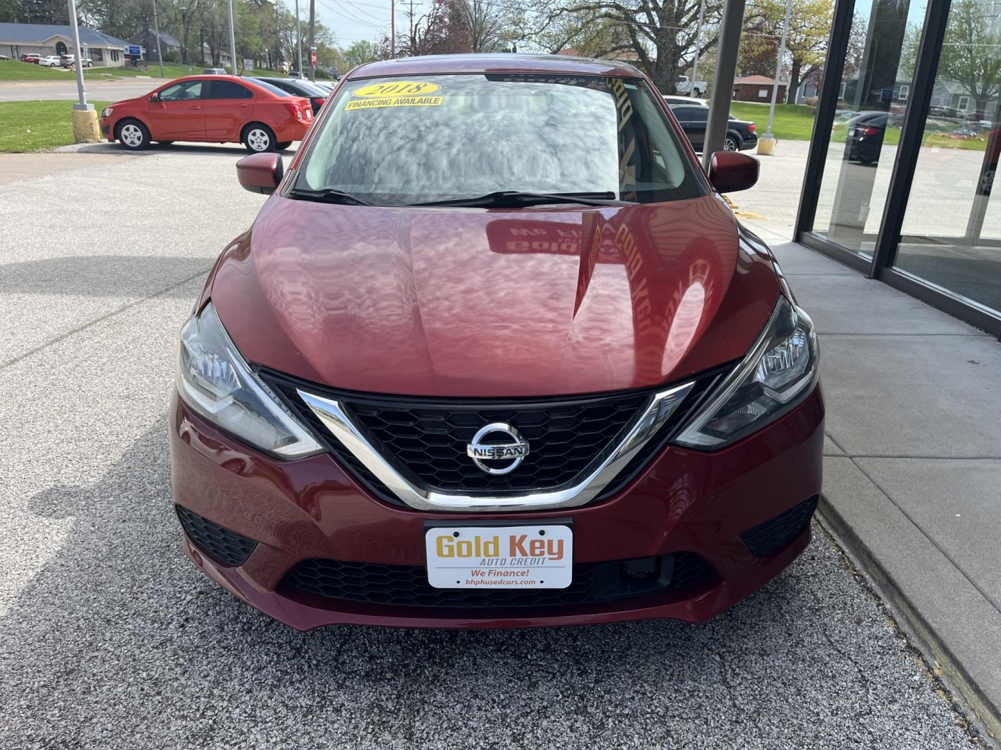 2018 Red Alert Nissan Sentra SV (3N1AB7AP3JY) with an 1.8L I-4 DOHC engine, located at 1633 W Kimberly, Davenport, IA, 52806, (563) 323-5341, 41.559456, -90.598732- Photo#1