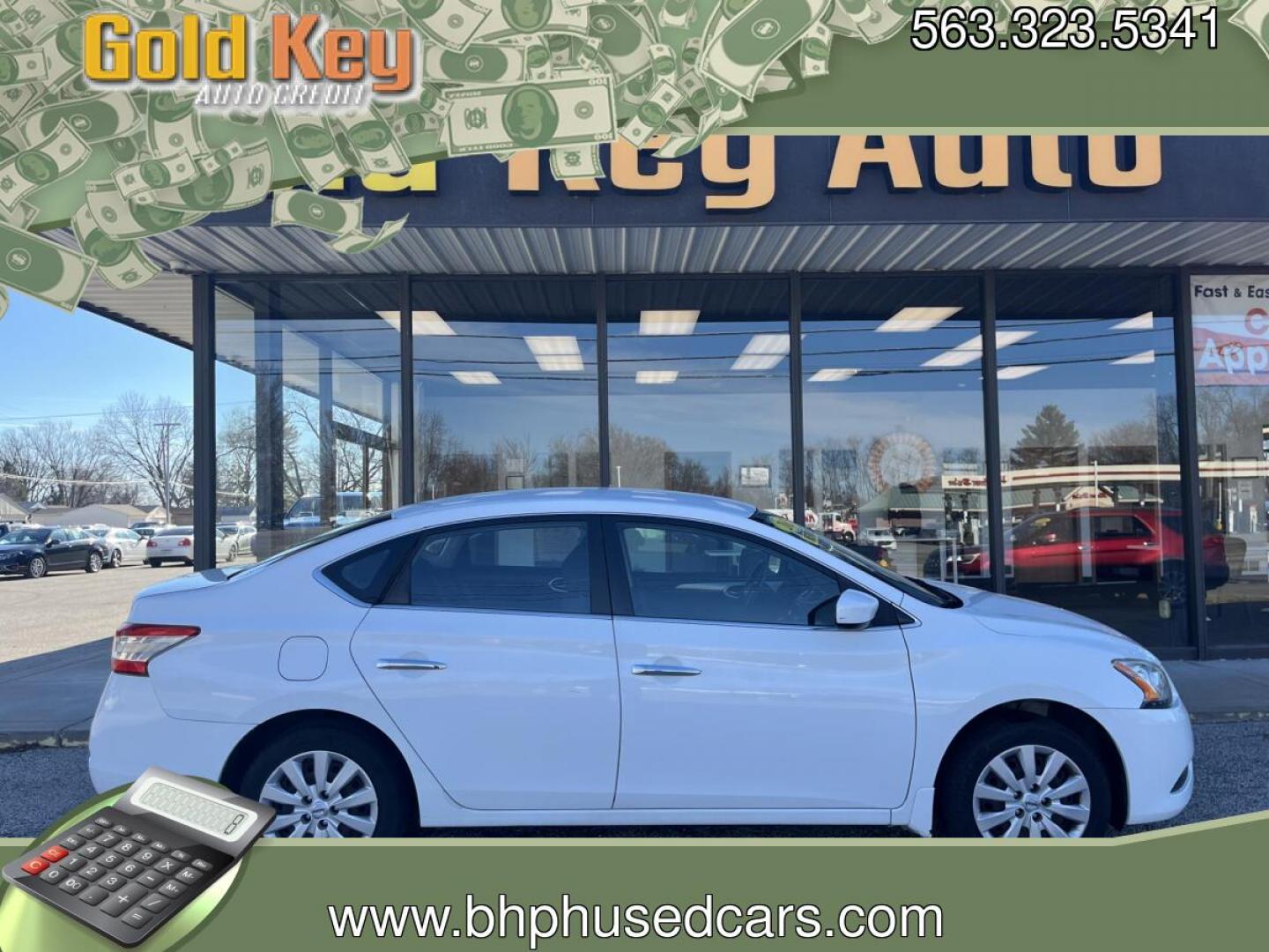 2015 White Nissan Sentra S (3N1AB7AP4FY) with an 1.8L I-4 DOHC engine, located at 1633 W Kimberly, Davenport, IA, 52806, (563) 323-5341, 41.559456, -90.598732- Photo#0