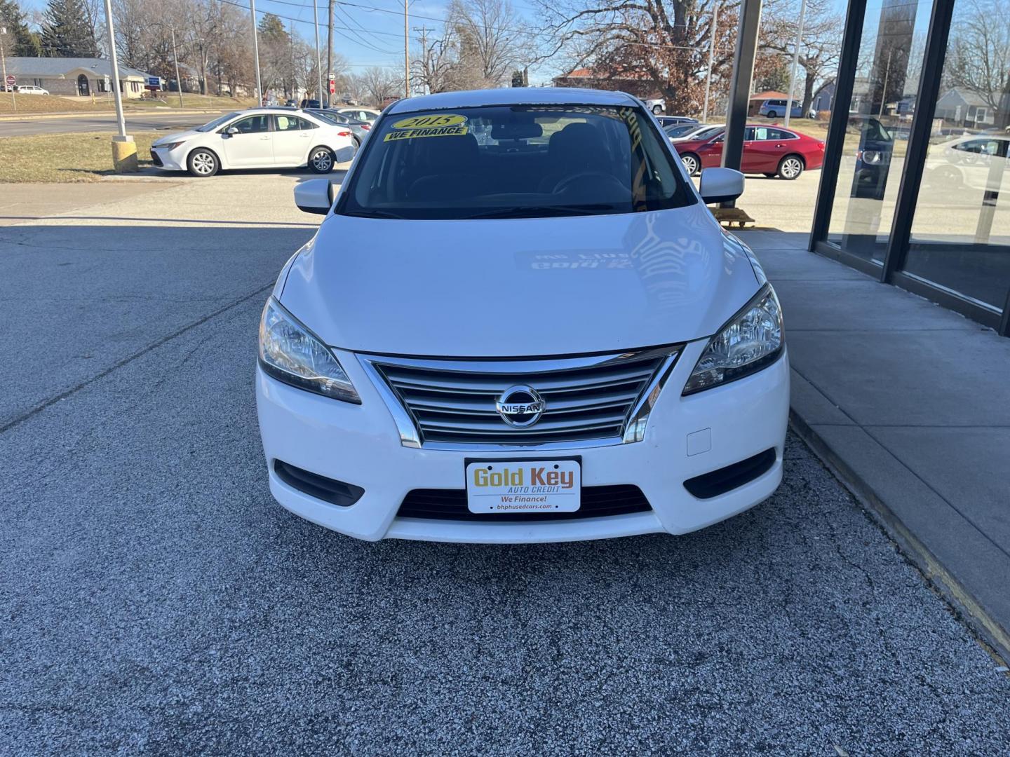 2015 White Nissan Sentra S (3N1AB7AP4FY) with an 1.8L I-4 DOHC engine, located at 1633 W Kimberly, Davenport, IA, 52806, (563) 323-5341, 41.559456, -90.598732 - Photo#1