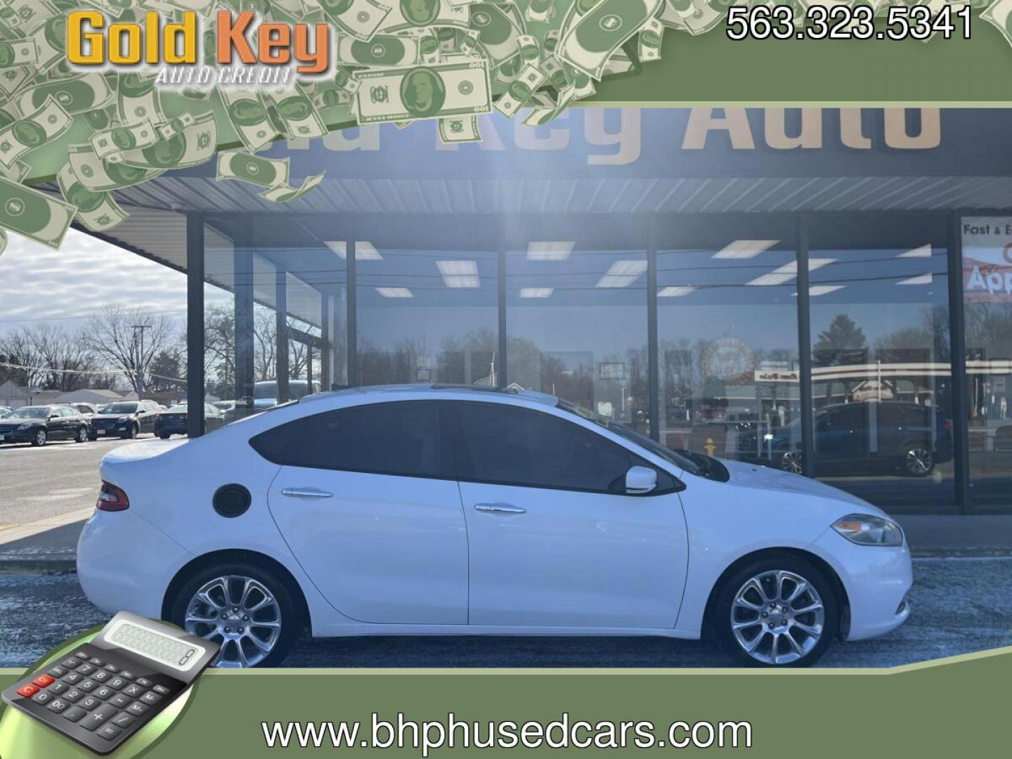 2013 White Dodge Dart Limited (1C3CDFCH0DD) , Auto transmission, located at 1633 W Kimberly, Davenport, IA, 52806, (563) 323-5341, 41.559456, -90.598732- Photo#0