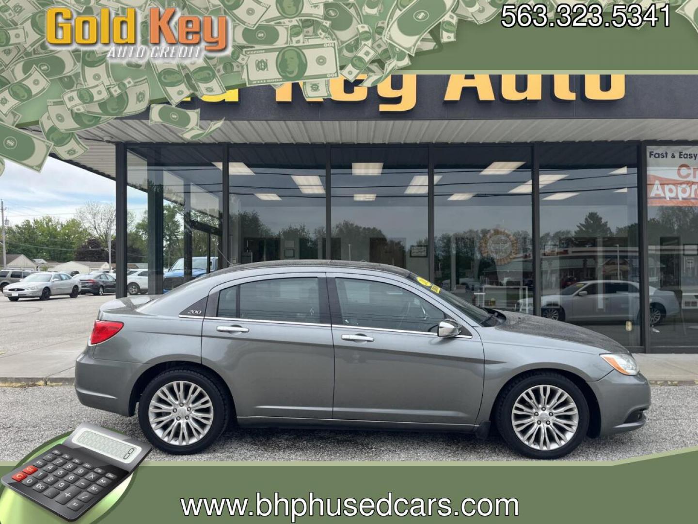 2012 Tungsten Metallic Chrysler 200 Limited (1C3CCBCG0CN) with an 3.6L V6 DOHC 24V FFV engine, 6-Speed Automatic transmission, located at 1633 W Kimberly, Davenport, IA, 52806, (563) 323-5341, 41.559456, -90.598732- Photo#0