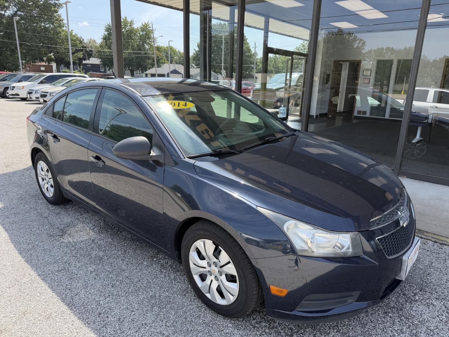 2014 Blue Ray Metallic /Jet Black/Medium Tit Chevrolet Cruze LS Auto (1G1PA5SG4E7) with an 1.8L L4 DOHC 16V engine, 6-Speed Automatic transmission, located at 1633 W Kimberly, Davenport, IA, 52806, (563) 323-5341, 41.559456, -90.598732- Photo#1