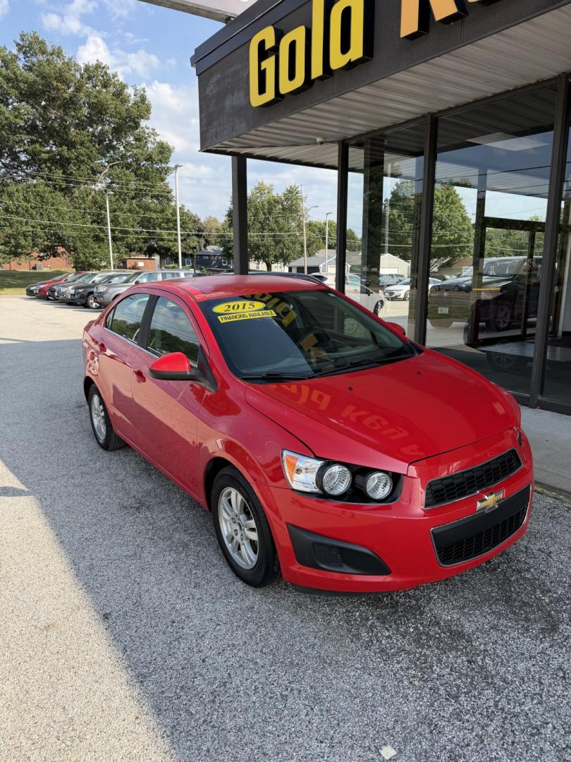 2015 Red Hot /Jet Black/Brick Chevrolet Sonic LT Auto Sedan (1G1JC5SG3F4) with an 1.8L L4 DOHC 24V engine, 6-Speed Automatic transmission, located at 1633 W Kimberly, Davenport, IA, 52806, (563) 323-5341, 41.559456, -90.598732- Photo#2